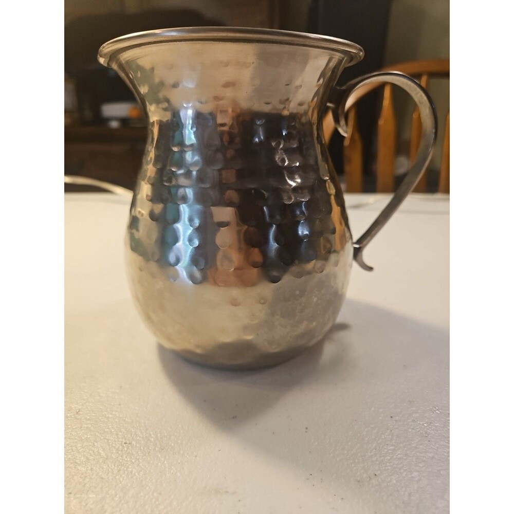 Hammered Metal Water Pitcher Made In India Juice Jug Rustic Boho Elegant Decor